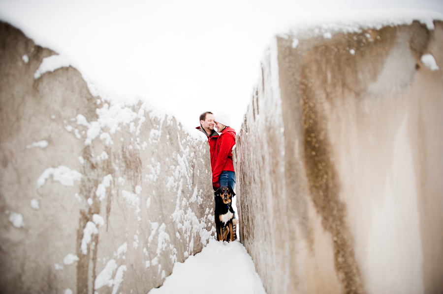 snowy engagement photos