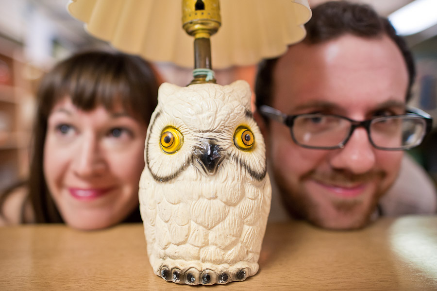 Hip-Bloomington-Engagement-Photography-6 Funny owl lamp engagement photo