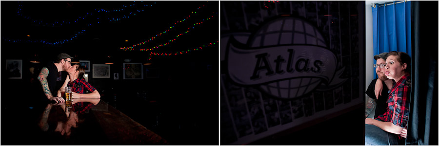 Hip-Bloomington-Engagement-Photography-8 Quirky Engagement photos at Atlas Bar