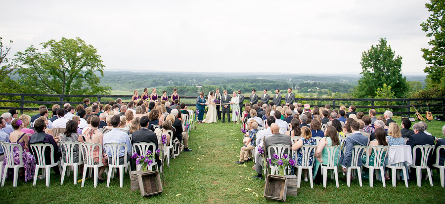 Bluemont-Vineyard-Wedding-Photography-Katie-Doug-06 scenic, beautiful, wedding ceremony photo at Bluemont Vineyard in Virginia