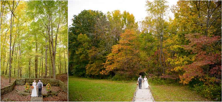 Gorgeous portraits of bride and groom at Brown County State Park wedding