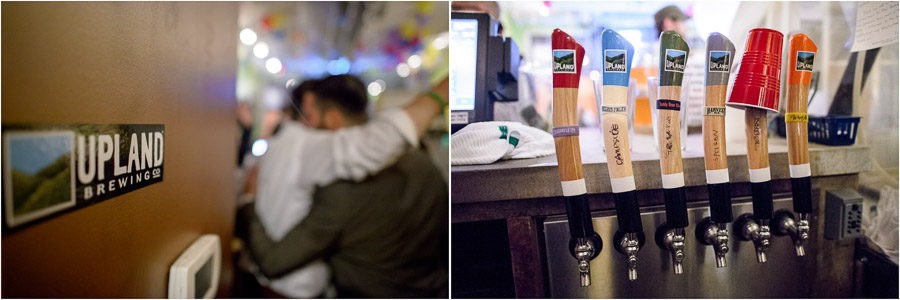Fun wedding after party at Upland Brewery